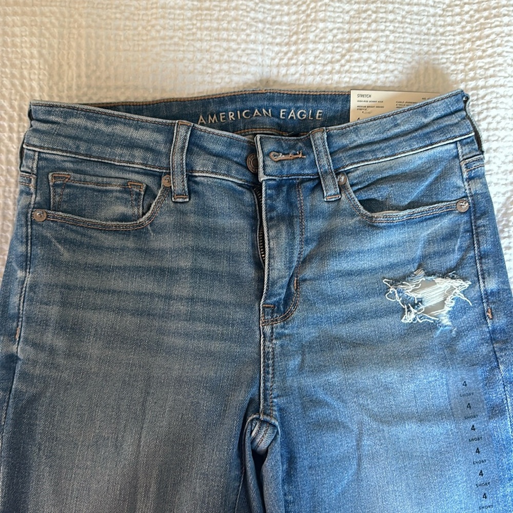 American Eagle high rise, skinny kick stretch jeans